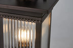 Fuller Traditional Pedestal / Post Lamp, 1 x E27, IP54, Oil Rubbed Brass (Bronze) /Lined Glass