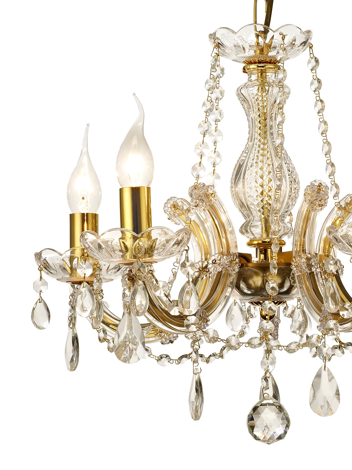 Deco - Gabrielle Chandelier With Glass Sconce - Luminosity Designs Ltd