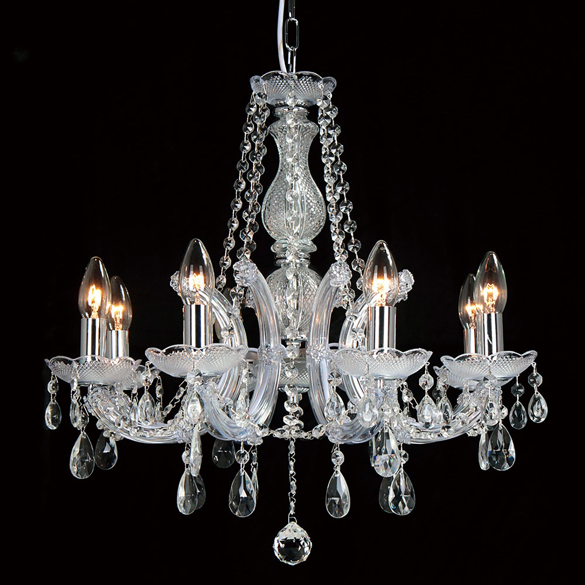 Deco - Gabrielle Chandelier With Glass Sconce - Luminosity Designs Ltd