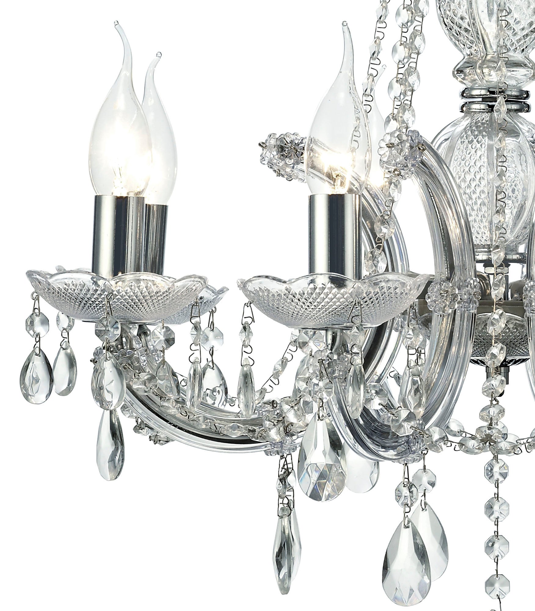 Deco - Gabrielle Chandelier With Glass Sconce - Luminosity Designs Ltd