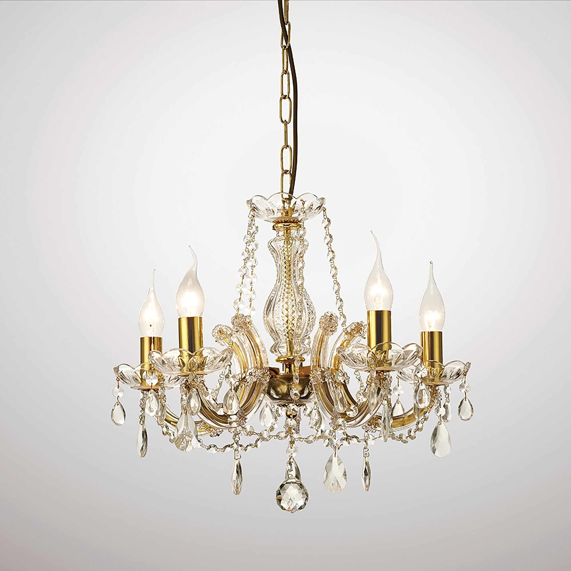 Deco - Gabrielle Chandelier With Glass Sconce - Luminosity Designs Ltd