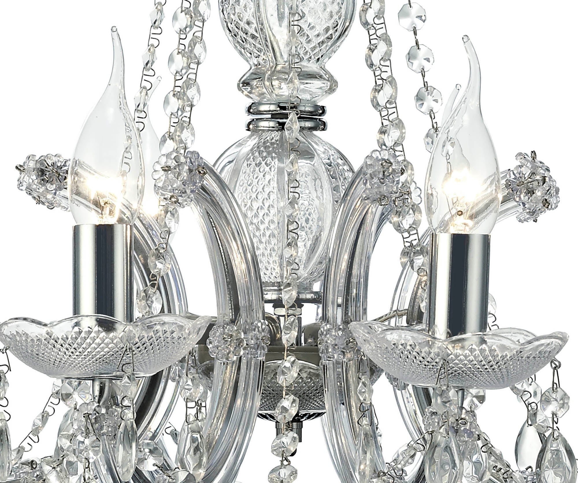 Deco - Gabrielle Chandelier With Glass Sconce - Luminosity Designs Ltd