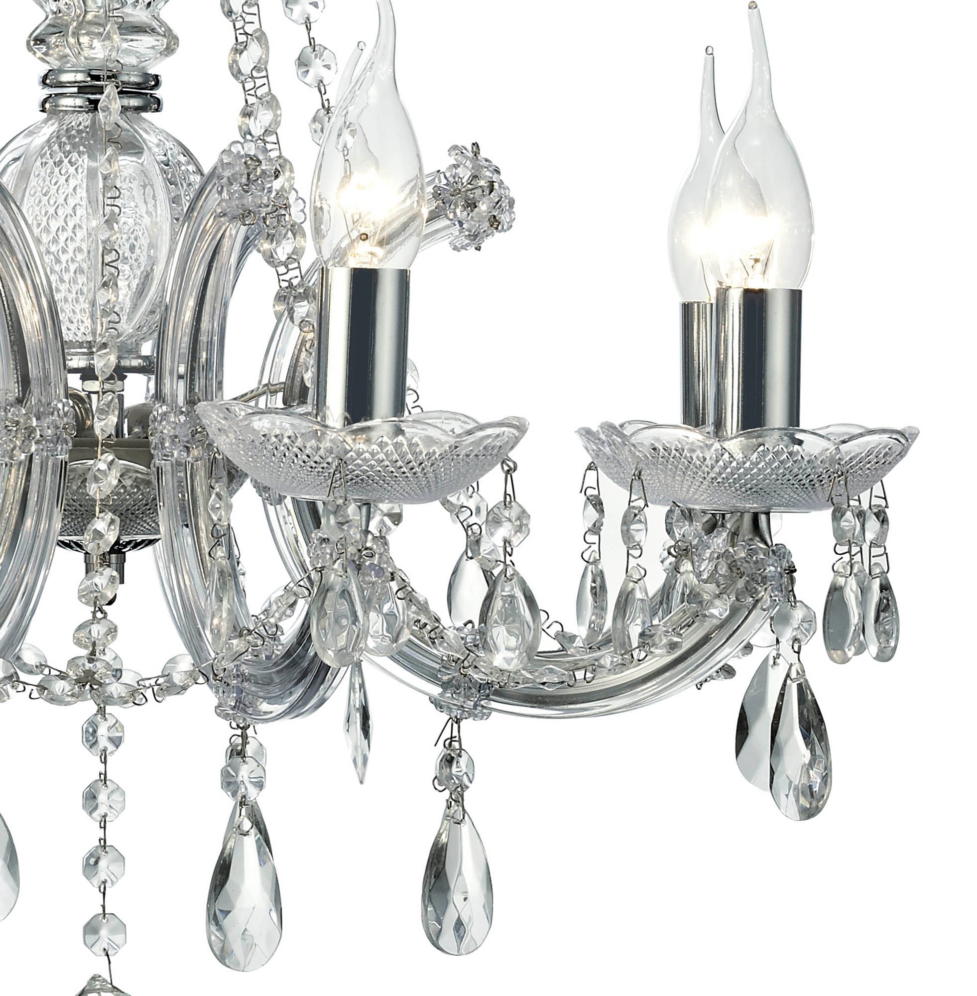 Deco - Gabrielle Chandelier With Glass Sconce - Luminosity Designs Ltd