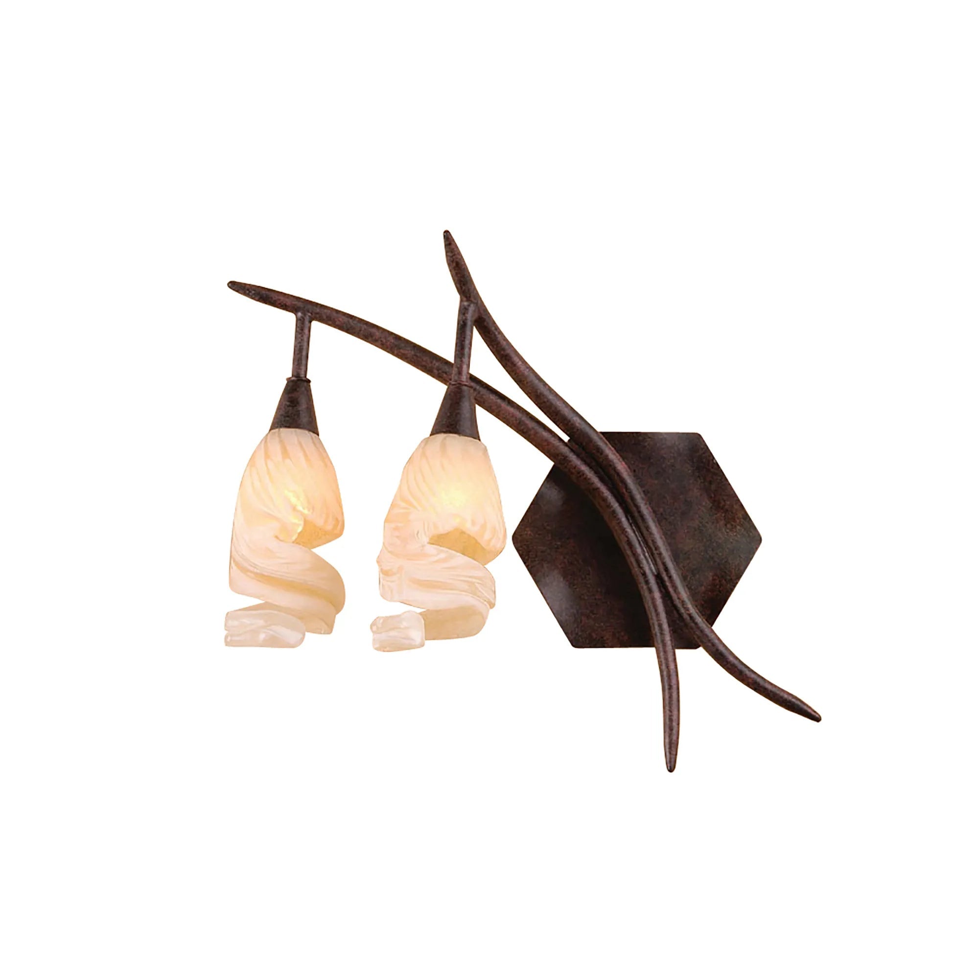 Mantra - Gaudi Wall Lamp Left Switched 2 Light G9, Brown/Black Oxide (Mantra M3205/S/L) - Luminosity Designs Ltd