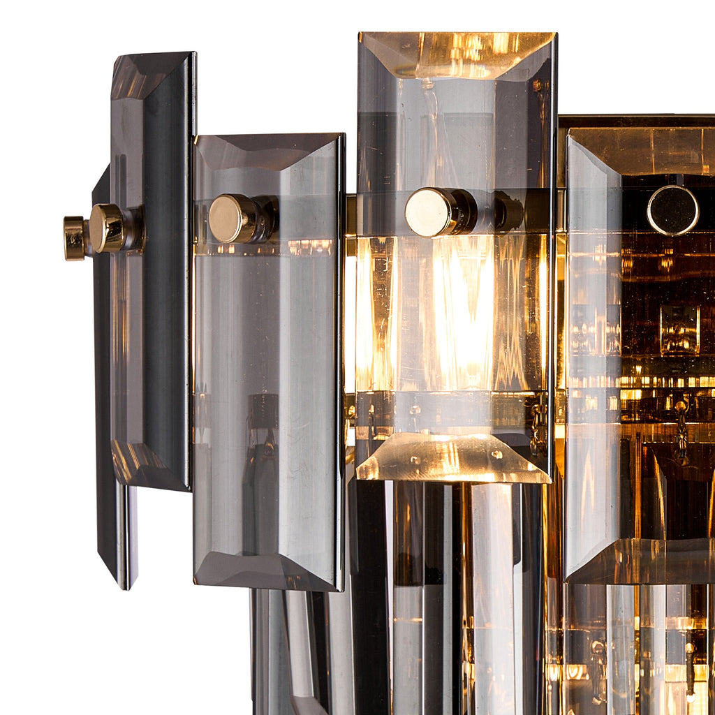 Luminosity Designs Ltd - Georgia Wall Lamp 2 Light E14, French Gold and Faceted Glass in a Choice of 3 Colours. - Luminosity Designs Ltd