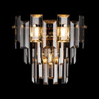 Luminosity Designs Ltd - Georgia Wall Lamp 2 Light E14, French Gold and Faceted Glass in a Choice of 3 Colours. - Luminosity Designs Ltd