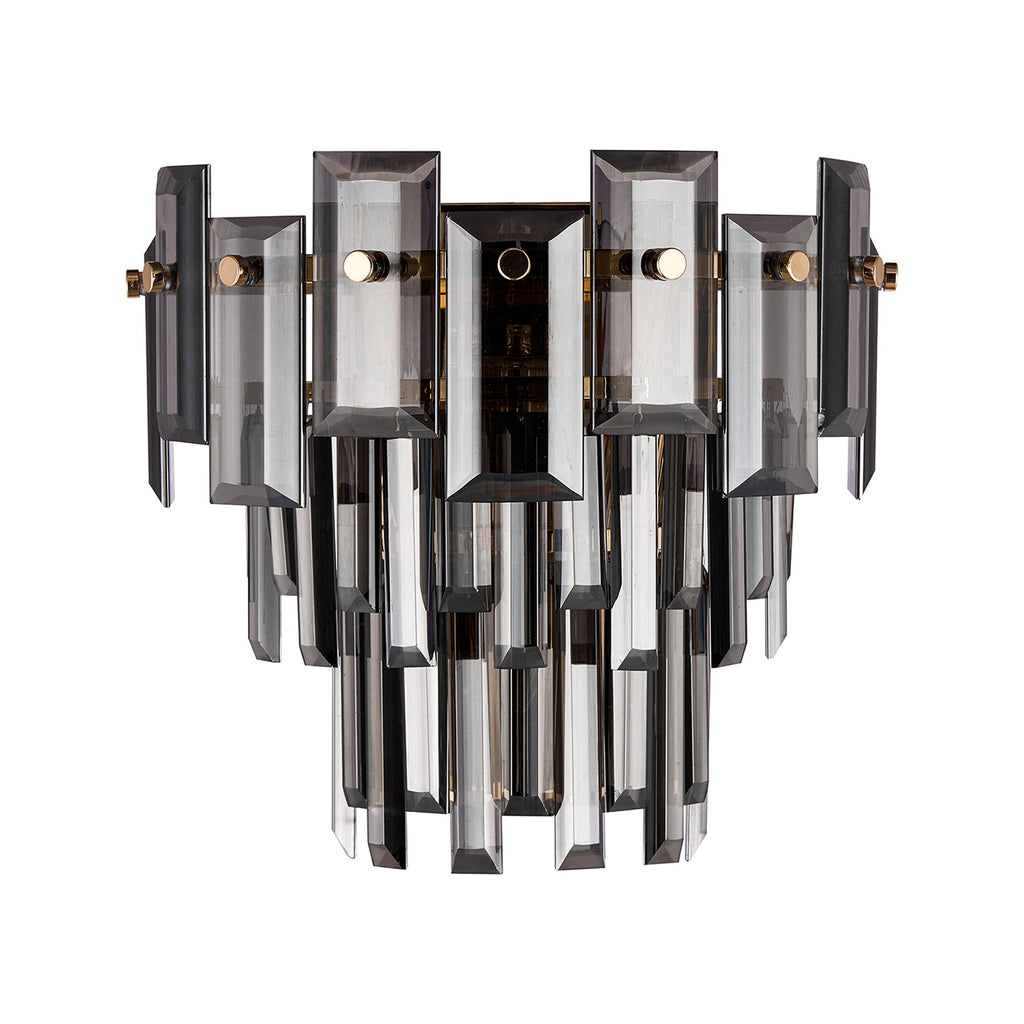 Luminosity Designs Ltd - Georgia Wall Lamp 2 Light E14, French Gold and Faceted Glass in a Choice of 3 Colours. - Luminosity Designs Ltd