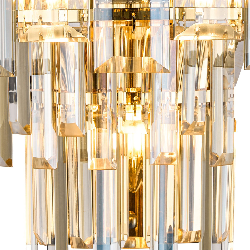 Luminosity Designs Ltd - Georgia Wall Lamp 2 Light E14, French Gold and Faceted Glass in a Choice of 3 Colours. - Luminosity Designs Ltd