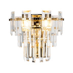 Luminosity Designs Ltd - Georgia Wall Lamp 2 Light E14, French Gold and Faceted Glass in a Choice of 3 Colours. - Luminosity Designs Ltd
