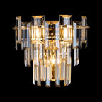 Luminosity Designs Ltd - Georgia Wall Lamp 2 Light E14, French Gold and Faceted Glass in a Choice of 3 Colours. - Luminosity Designs Ltd