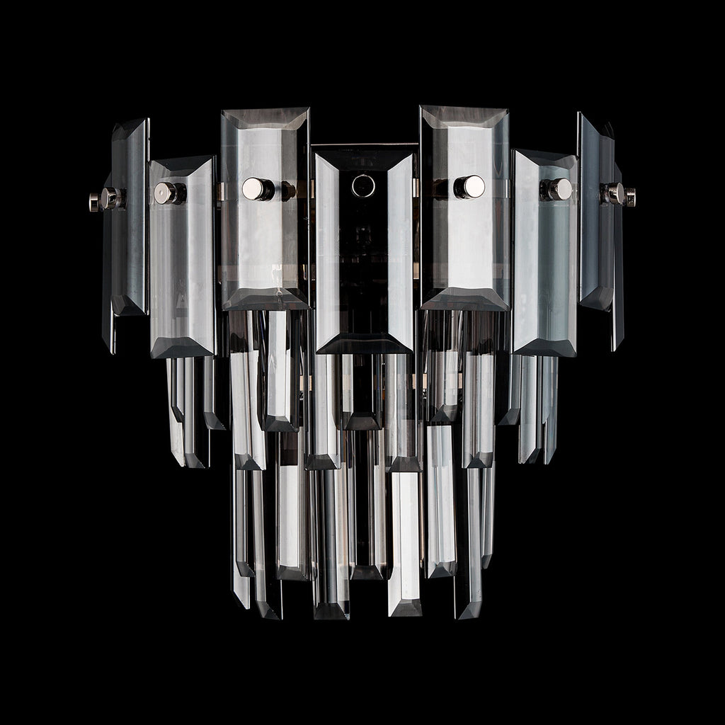 Luminosity Designs Ltd - Georgia Wall Lamp 2 Light E14, Polished Nickel and Faceted Glass in a Choice of 3 Colours. - Luminosity Designs Ltd