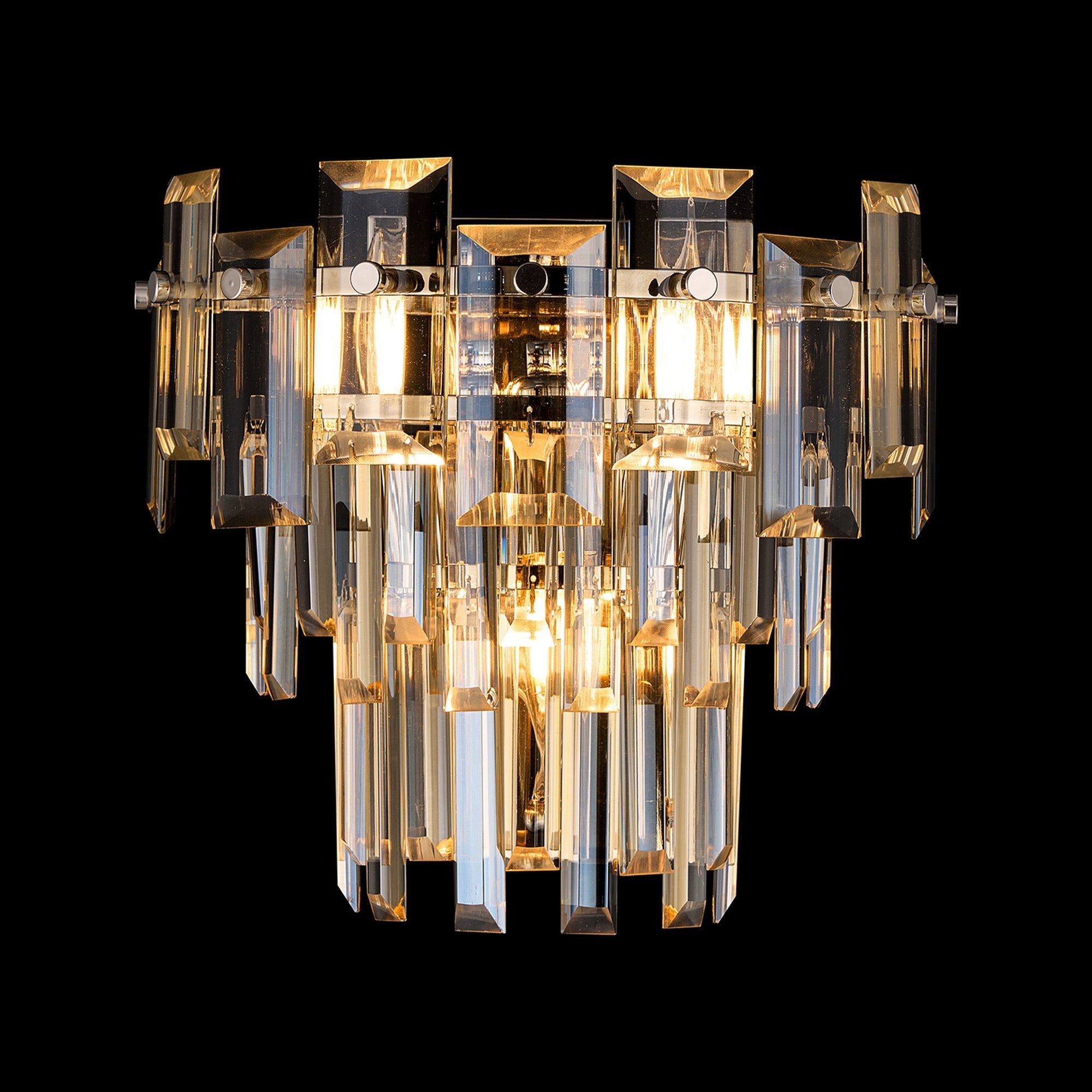 Luminosity Designs Ltd - Georgia Wall Lamp 2 Light E14, Polished Nickel and Faceted Glass in a Choice of 3 Colours. - Luminosity Designs Ltd