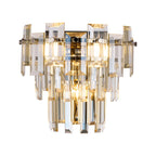 Luminosity Designs Ltd - Georgia Wall Lamp 2 Light E14, Polished Nickel and Faceted Glass in a Choice of 3 Colours. - Luminosity Designs Ltd