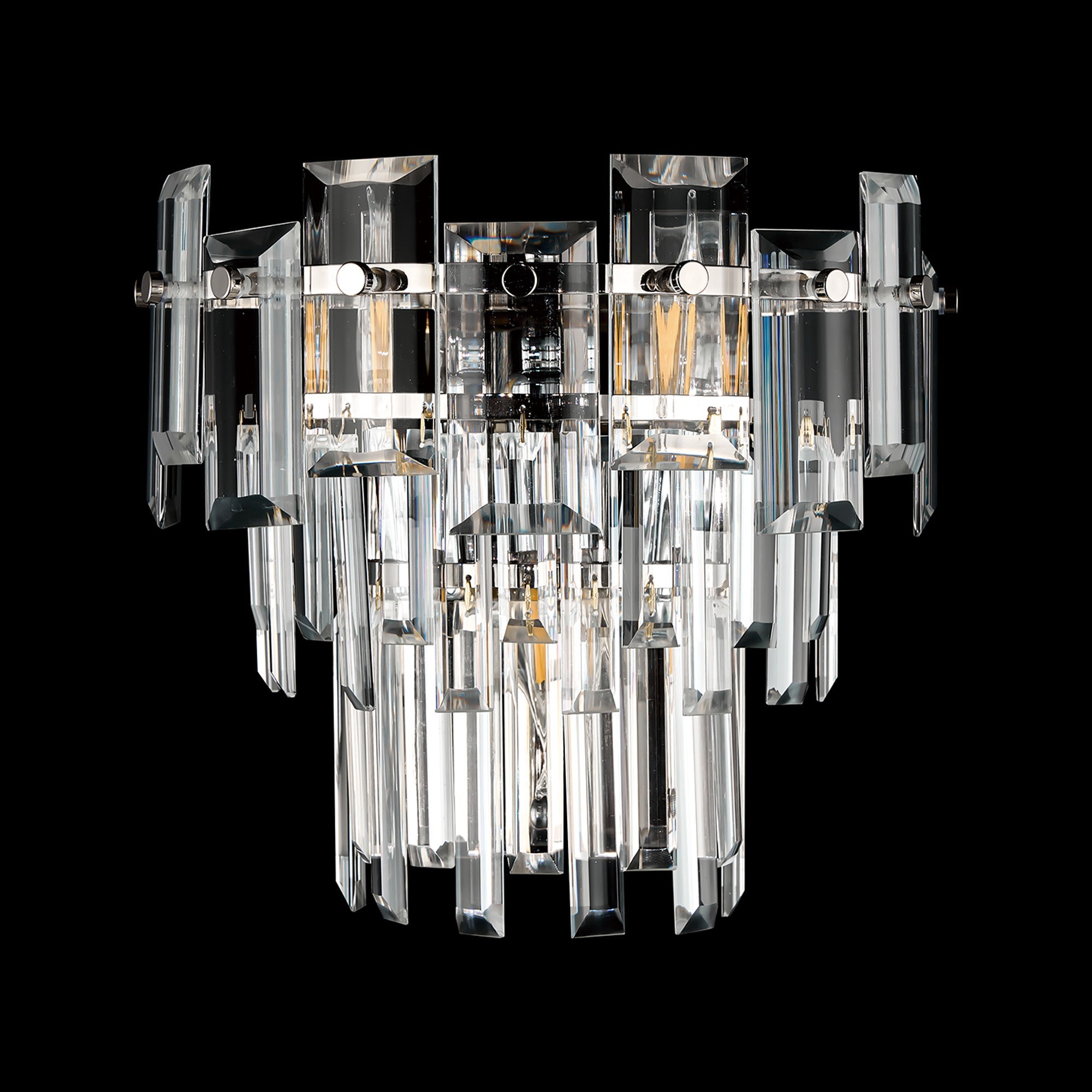 Luminosity Designs Ltd - Georgia Wall Lamp 2 Light E14, Polished Nickel and Faceted Glass in a Choice of 3 Colours. - Luminosity Designs Ltd