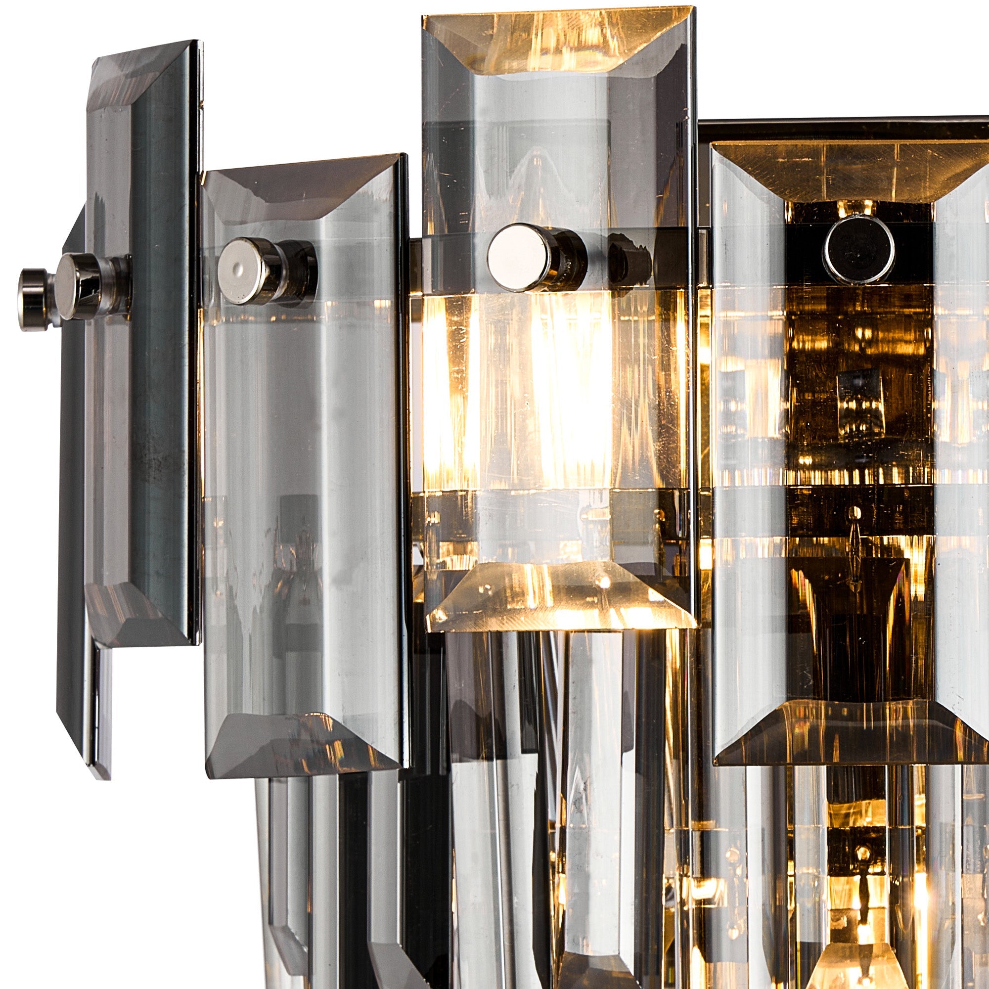 Luminosity Designs Ltd - Georgia Wall Lamp 2 Light E14, Polished Nickel and Faceted Glass in a Choice of 3 Colours. - Luminosity Designs Ltd