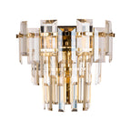Georgia Wall Lamp 2 Light E14, French Gold and Faceted Glass in a Choice of 3 Colours.