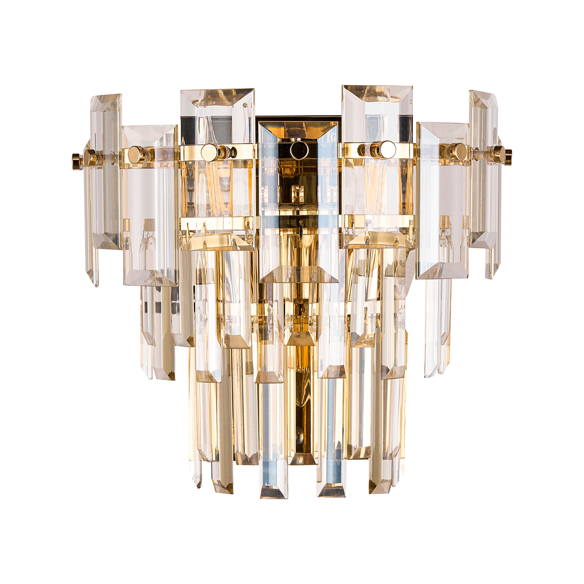 Georgia Wall Lamp 2 Light E14, French Gold and Faceted Glass in a Choice of 3 Colours.