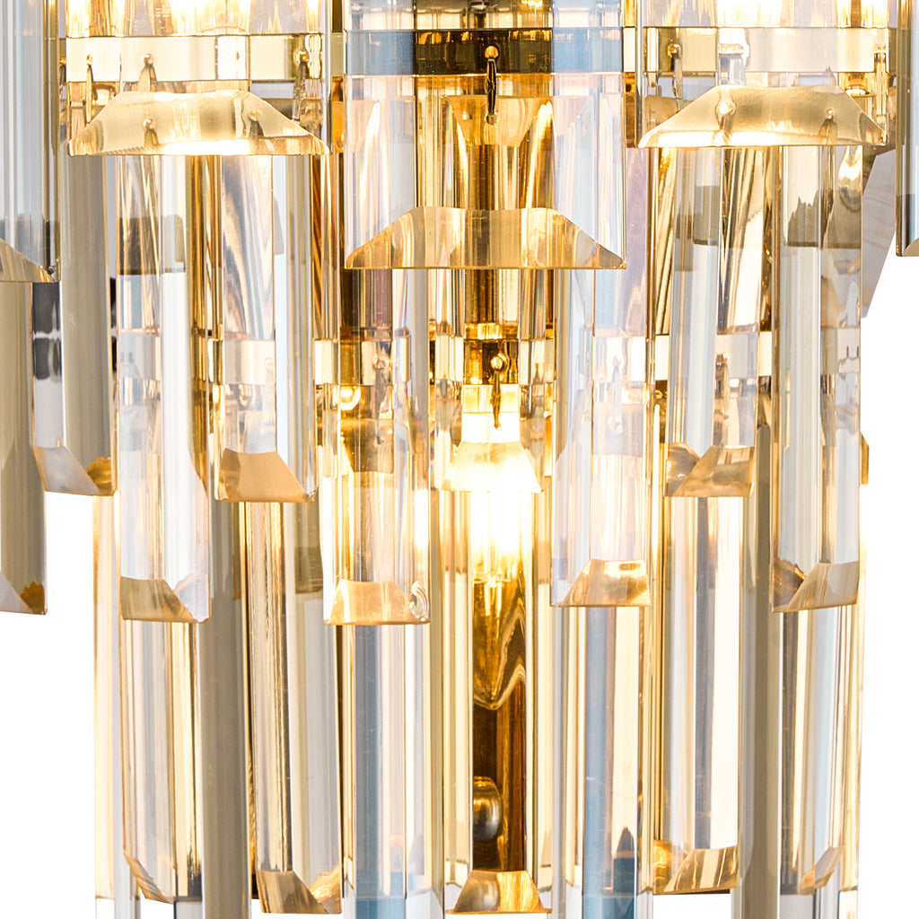 Georgia Wall Lamp 2 Light E14, French Gold and Faceted Glass in a Choice of 3 Colours.