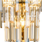 Georgia Wall Lamp 2 Light E14, French Gold and Faceted Glass in a Choice of 3 Colours.