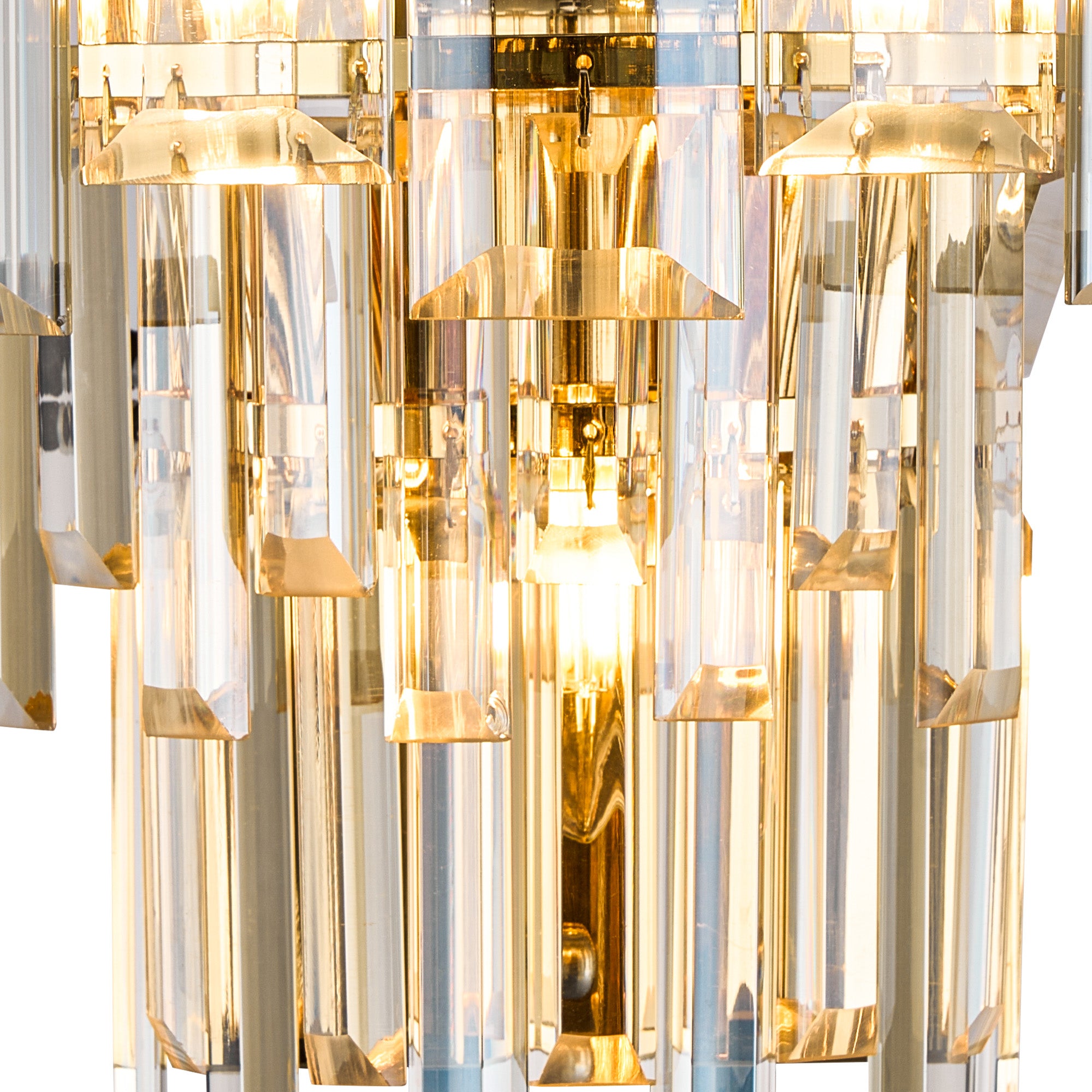 Georgia Wall Lamp 2 Light E14, French Gold and Faceted Glass in a Choice of 3 Colours.
