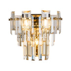 Georgia Wall Lamp 2 Light E14, French Gold and Faceted Glass in a Choice of 3 Colours.