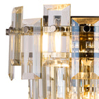 Georgia Wall Lamp 2 Light E14, Polished Nickel and Faceted Glass in a Choice of 3 Colours.