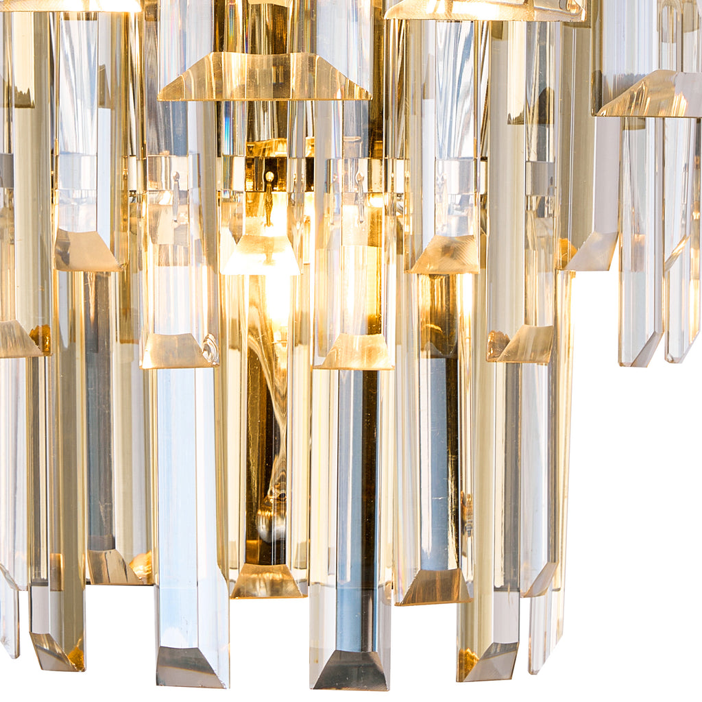 Georgia Wall Lamp 2 Light E14, Polished Nickel and Faceted Glass in a Choice of 3 Colours.