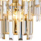 Georgia Wall Lamp 2 Light E14, Polished Nickel and Faceted Glass in a Choice of 3 Colours.