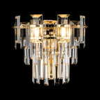Georgia Wall Lamp 2 Light E14, French Gold and Faceted Glass in a Choice of 3 Colours.