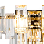 Georgia Wall Lamp 2 Light E14, French Gold and Faceted Glass in a Choice of 3 Colours.