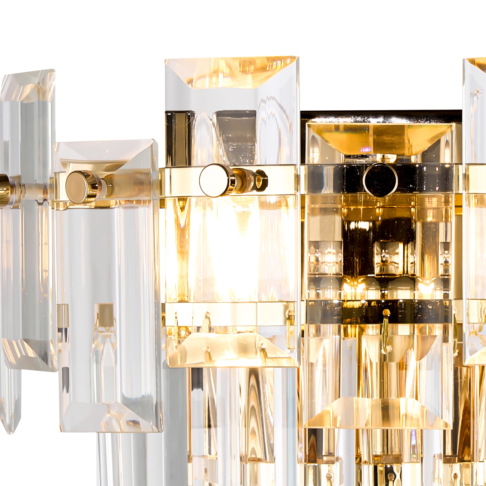 Georgia Wall Lamp 2 Light E14, French Gold and Faceted Glass in a Choice of 3 Colours.