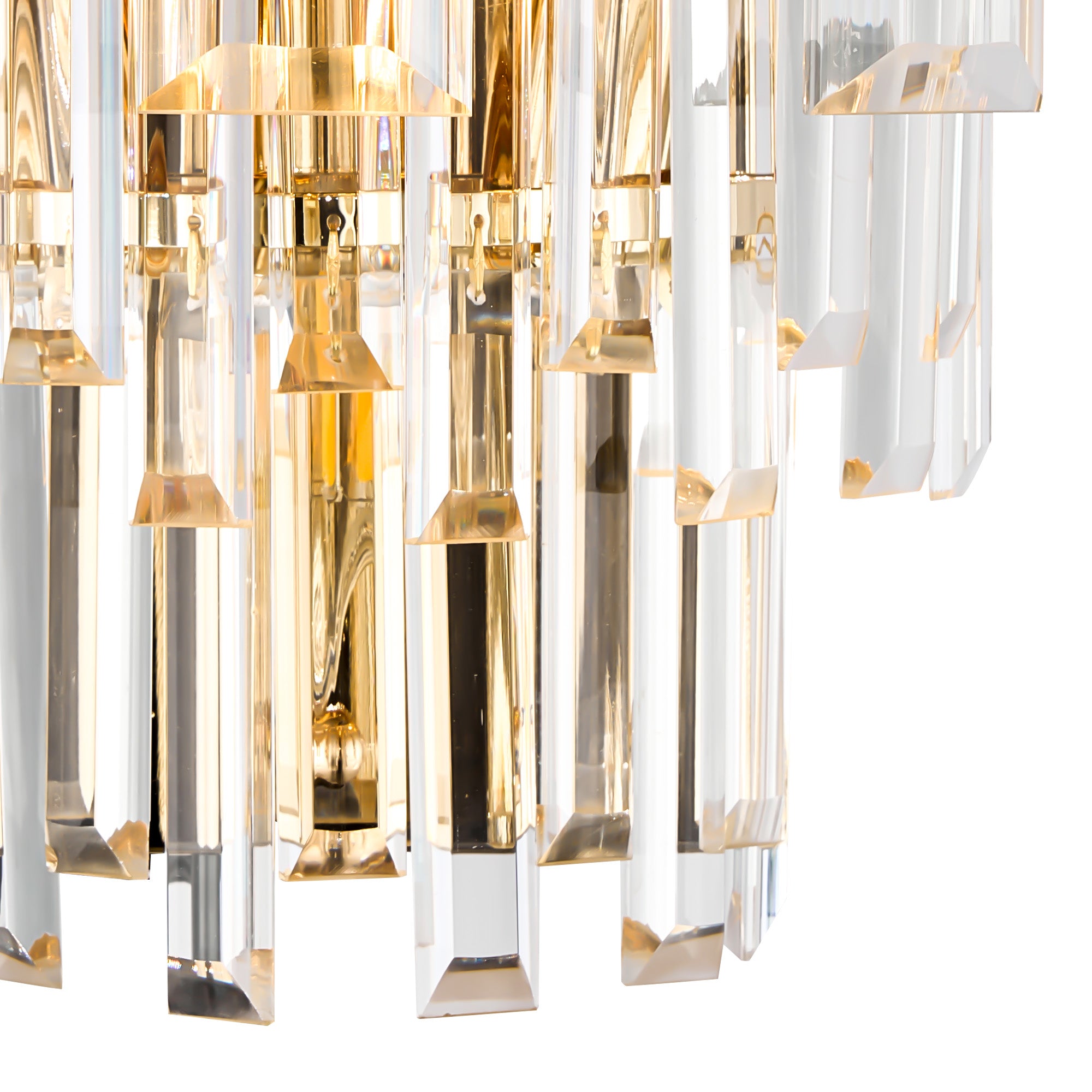 Georgia Wall Lamp 2 Light E14, French Gold and Faceted Glass in a Choice of 3 Colours.