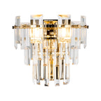 Georgia Wall Lamp 2 Light E14, French Gold and Faceted Glass in a Choice of 3 Colours.