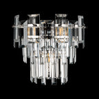 Georgia Wall Lamp 2 Light E14, Polished Nickel and Faceted Glass in a Choice of 3 Colours.