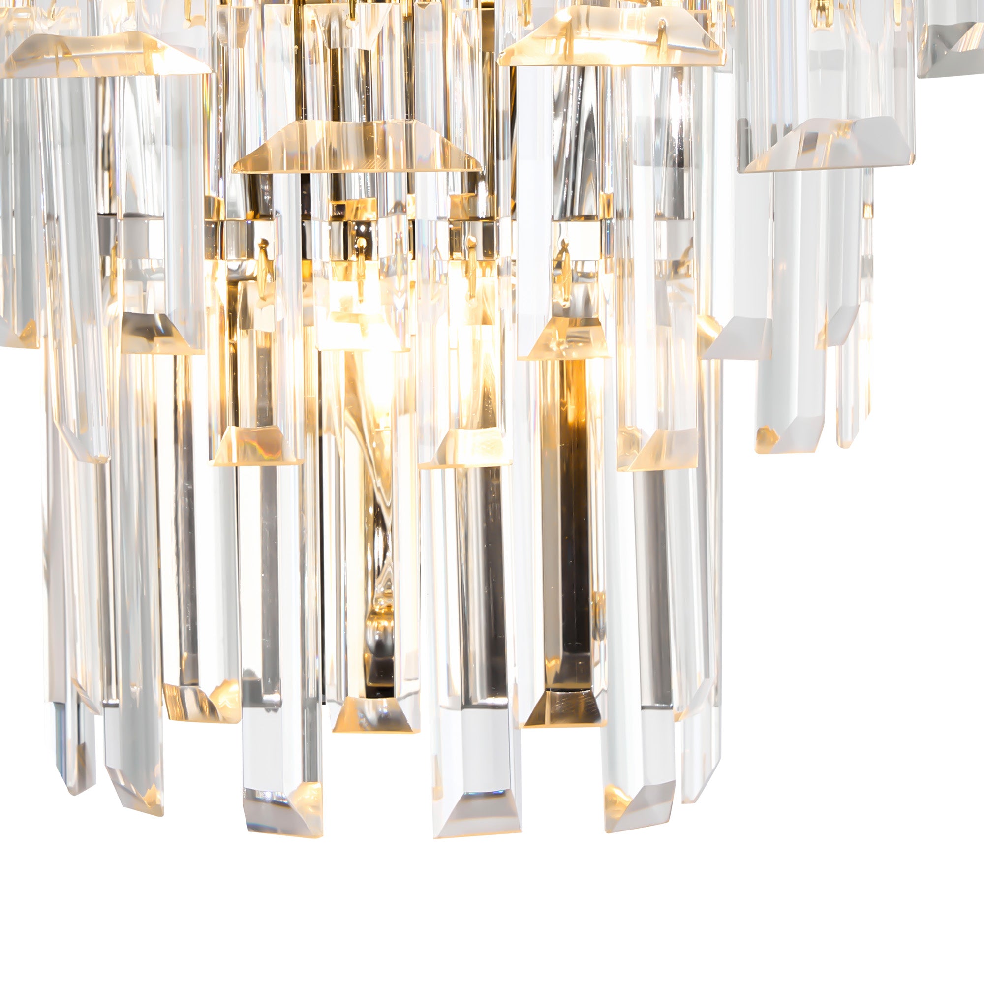 Georgia Wall Lamp 2 Light E14, Polished Nickel and Faceted Glass in a Choice of 3 Colours.