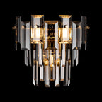 Georgia Wall Lamp 2 Light E14, French Gold and Faceted Glass in a Choice of 3 Colours.