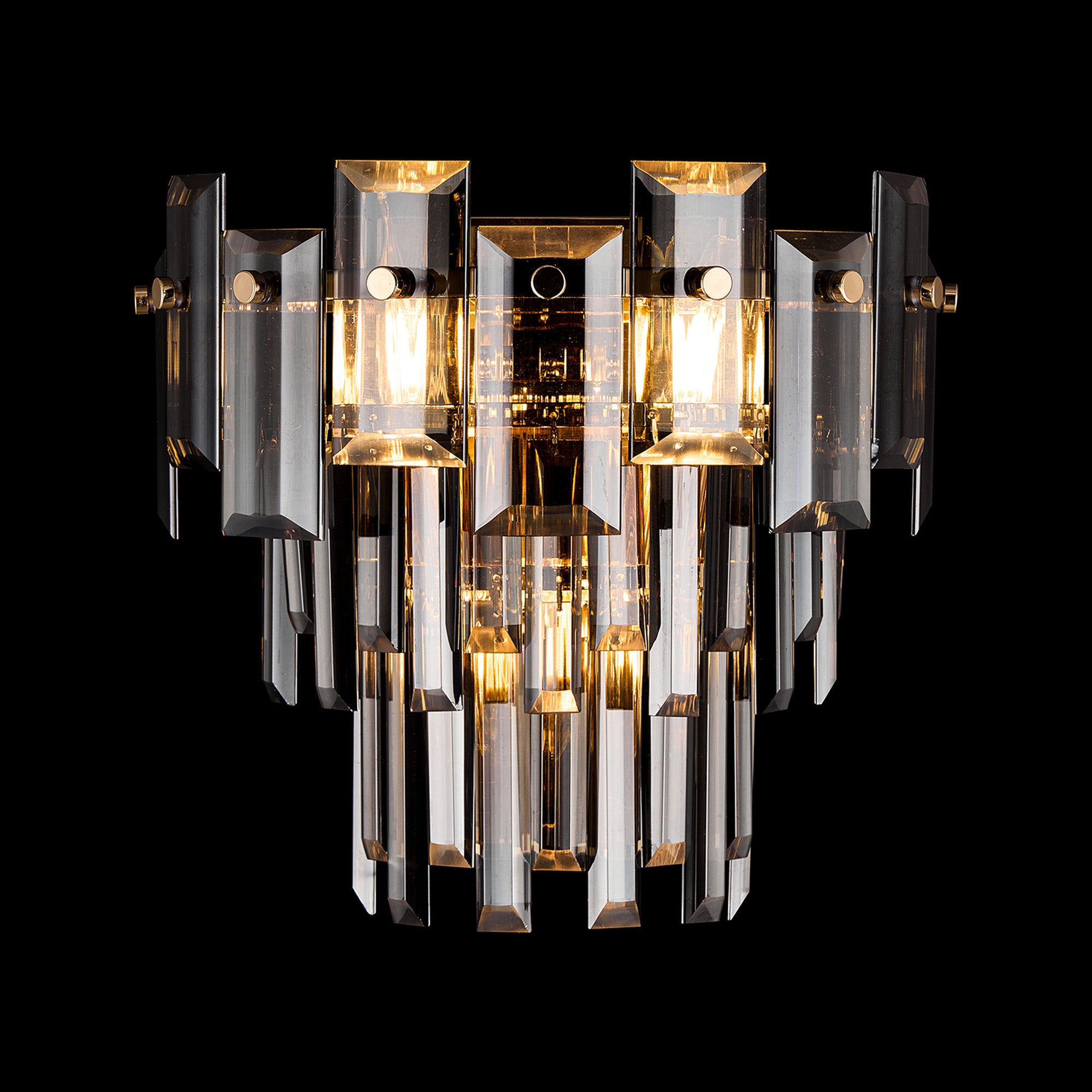 Georgia Wall Lamp 2 Light E14, French Gold and Faceted Glass in a Choice of 3 Colours.