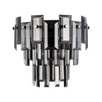 Georgia Wall Lamp 2 Light E14, Polished Nickel and Faceted Glass in a Choice of 3 Colours.