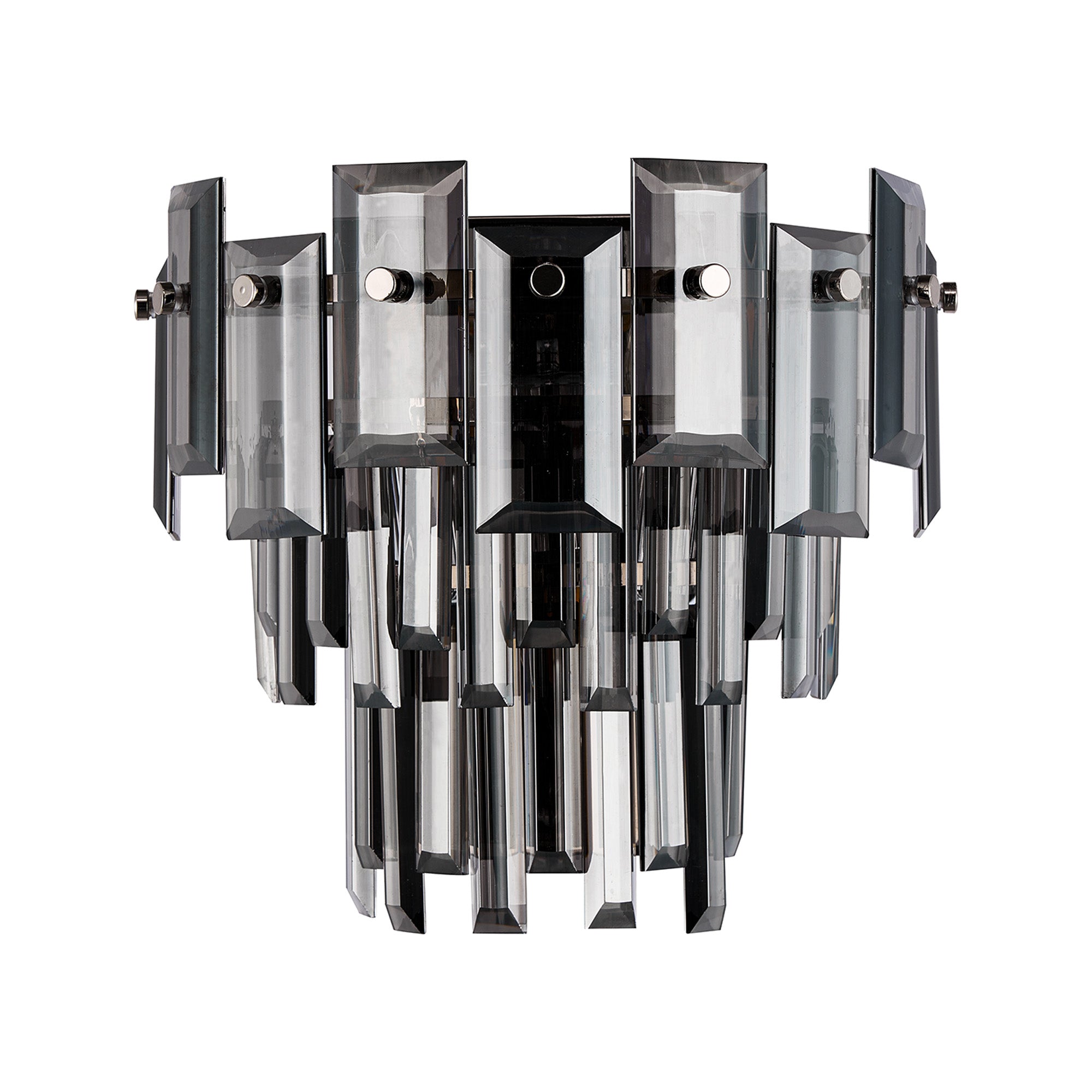 Georgia Wall Lamp 2 Light E14, Polished Nickel and Faceted Glass in a Choice of 3 Colours.