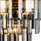 Georgia Wall Lamp 2 Light E14, Polished Nickel and Faceted Glass in a Choice of 3 Colours.