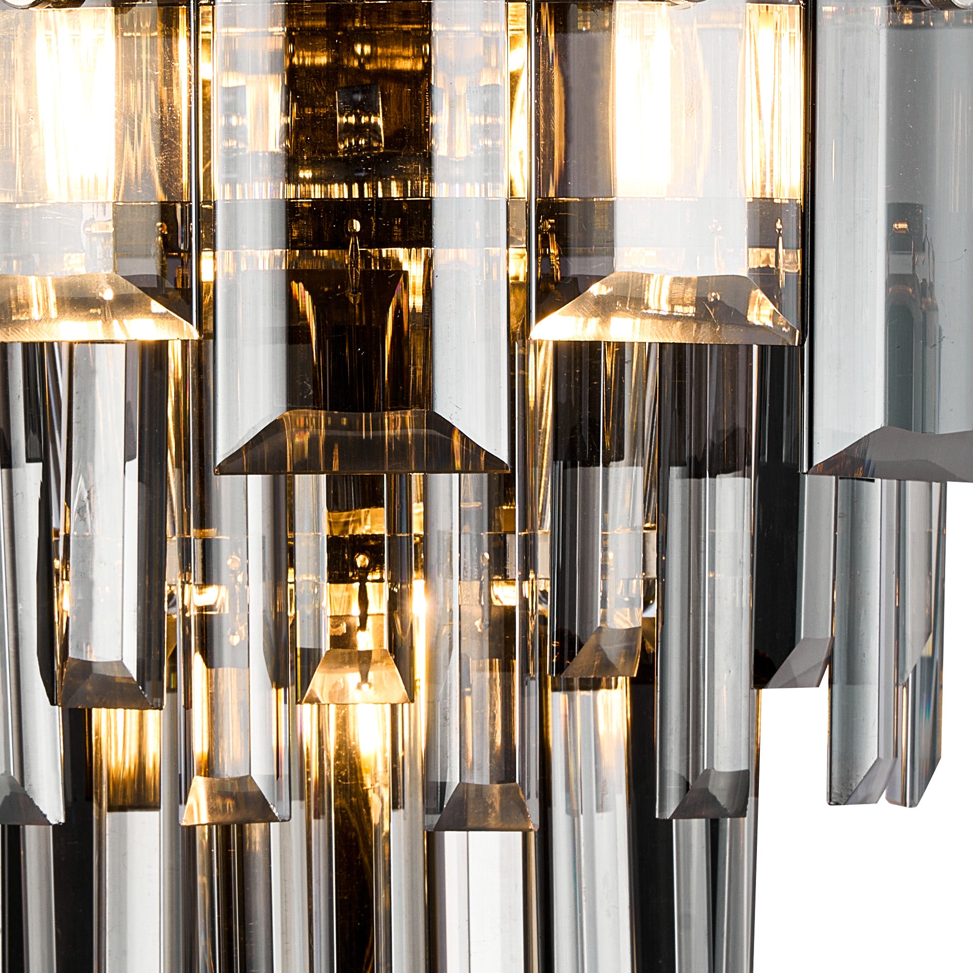 Georgia Wall Lamp 2 Light E14, Polished Nickel and Faceted Glass in a Choice of 3 Colours.