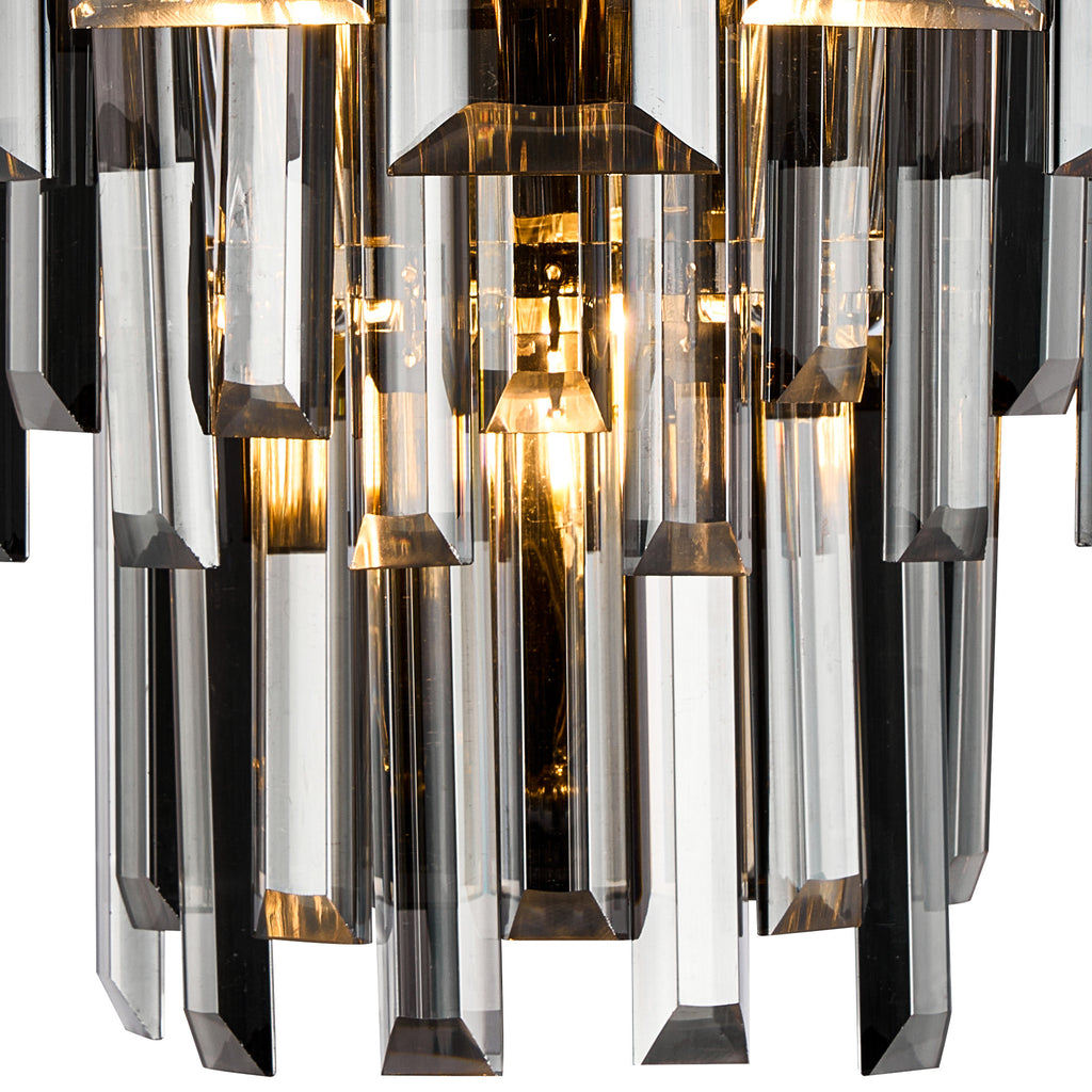 Georgia Wall Lamp 2 Light E14, Polished Nickel and Faceted Glass in a Choice of 3 Colours.