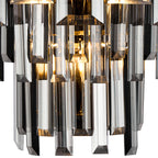 Georgia Wall Lamp 2 Light E14, Polished Nickel and Faceted Glass in a Choice of 3 Colours.