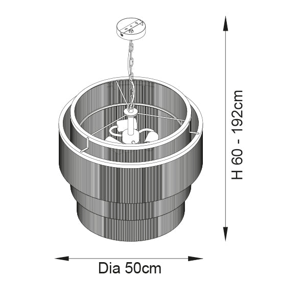 Luminosity Designs - Gigi Large Fringed Pendant - Luminosity Designs Ltd
