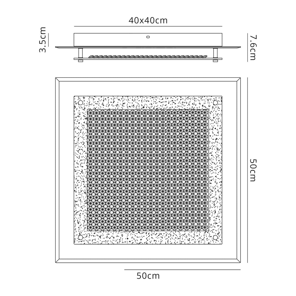 Deco - Gina Large Flush Ceiling Light - Luminosity Designs Ltd