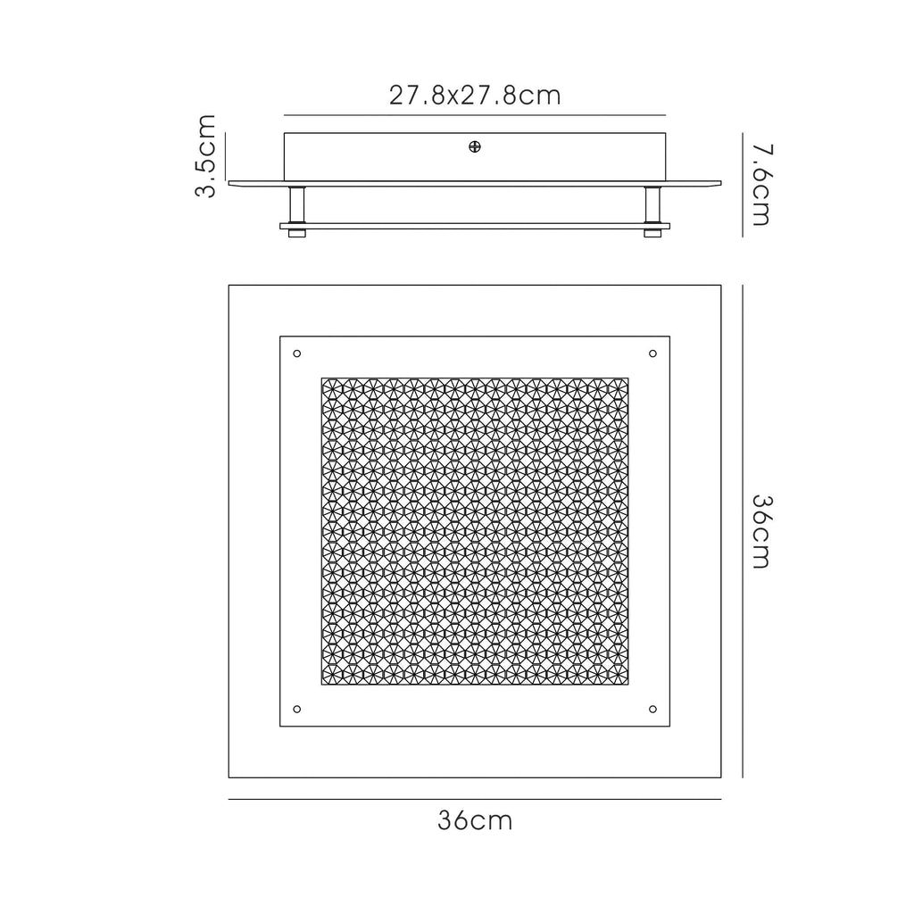 Deco - Gina Small Flush Ceiling Light - Luminosity Designs Ltd