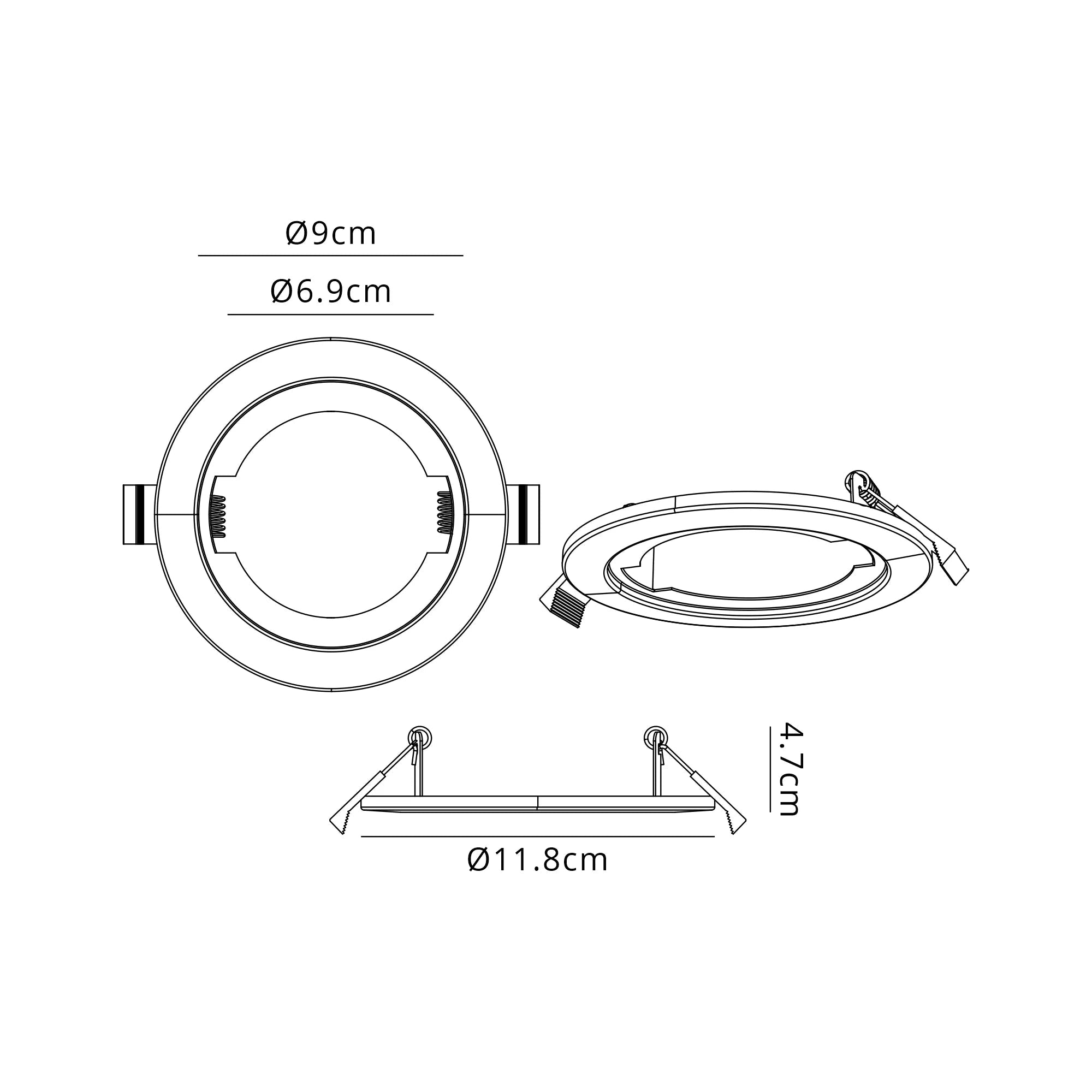Luminosity Designs - Giza Adapter Ring Bezel Expander, Inner Ring Diameter 90mm, Outer 118mm, Suitable For Cutout size 80 - 110mm - Luminosity Designs Ltd