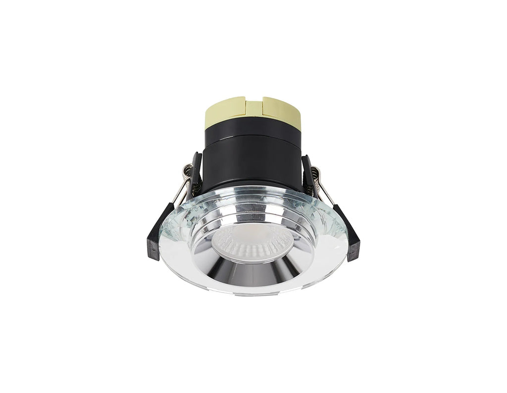 Luminosity Designs - Giza Sleek Designer Colour Selectable IP65 Downlight With Chamfered Cut Crystal Circular Bezel - Luminosity Designs Ltd