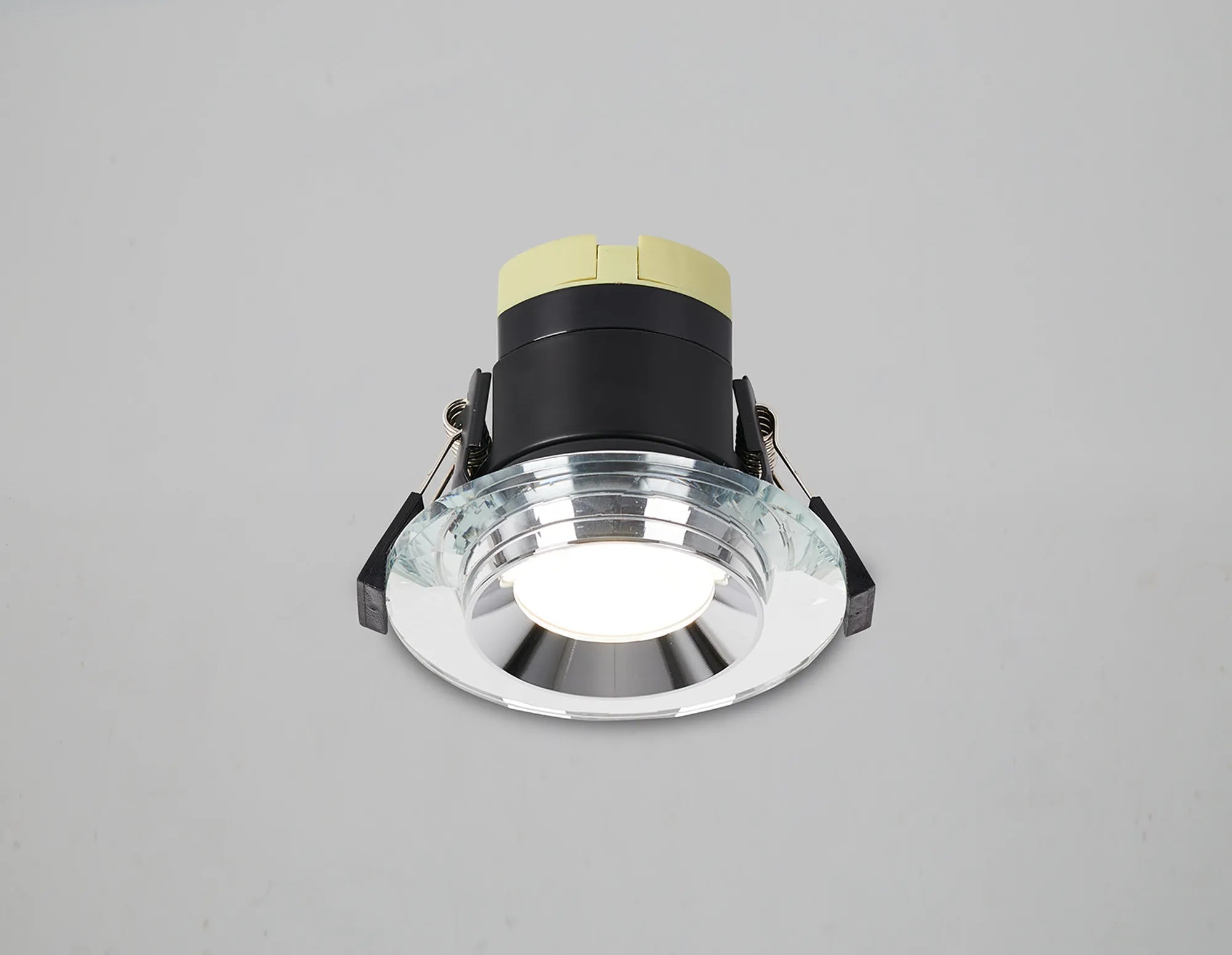Luminosity Designs - Giza Sleek Designer Colour Selectable IP65 Downlight With Chamfered Cut Crystal Circular Bezel - Luminosity Designs Ltd