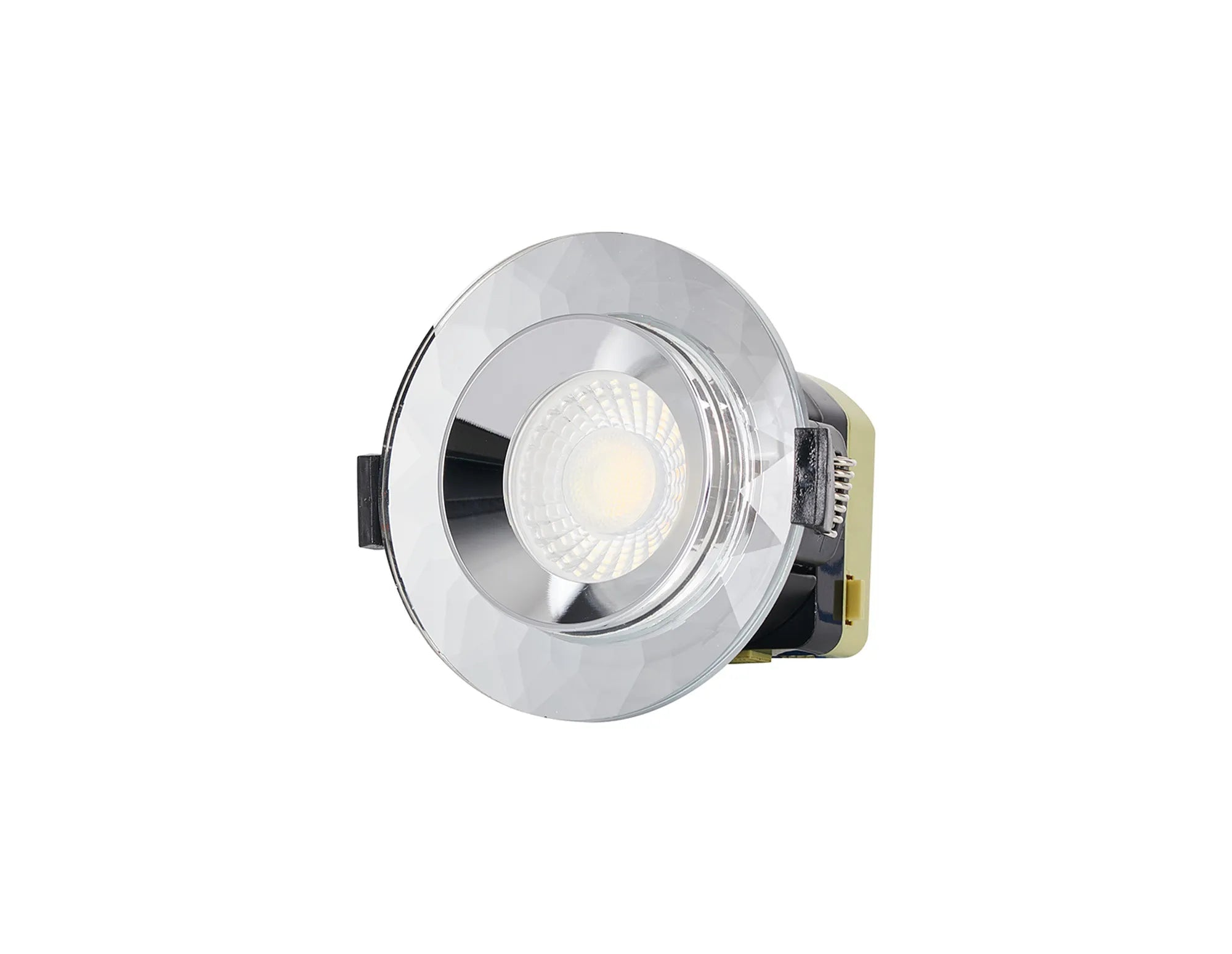 Luminosity Designs - Giza Sleek Designer Colour Selectable IP65 Downlight With Chamfered Cut Crystal Circular Bezel - Luminosity Designs Ltd